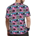 thumbnail image 2 of Wukai Hawaii Palms Print Men's Short-Sleeved Mesh T-Shirt,Quick-Dry Short Sleeve Workout T-Shirt-X-Large, 2 of 8
