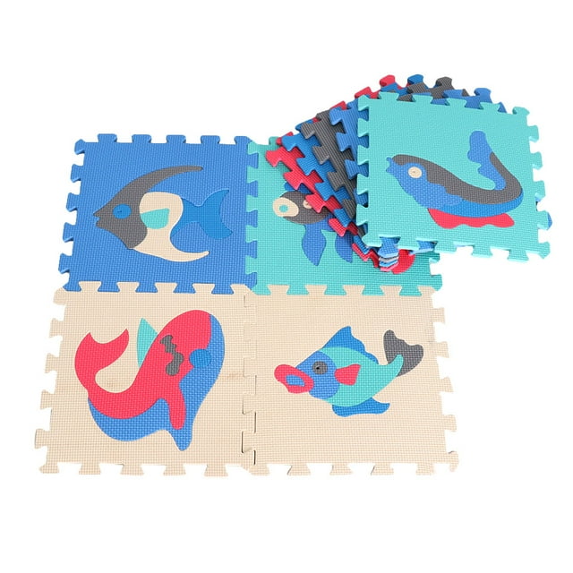 Alfombras de juego de piso de espuma suave eva entrelazadas azulejos nios guardería rompecabezas ocean-b SM SunniMix Estera de juego de rompecabezas para niños