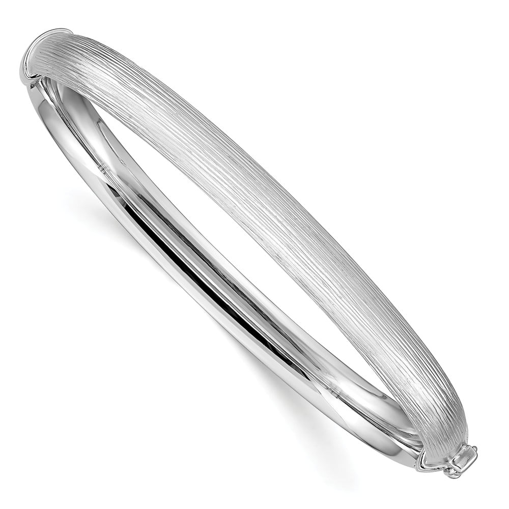 925 Sterling Silver Textured Hinged Bangle Cuff Bracelet (Width = 35mm ...
