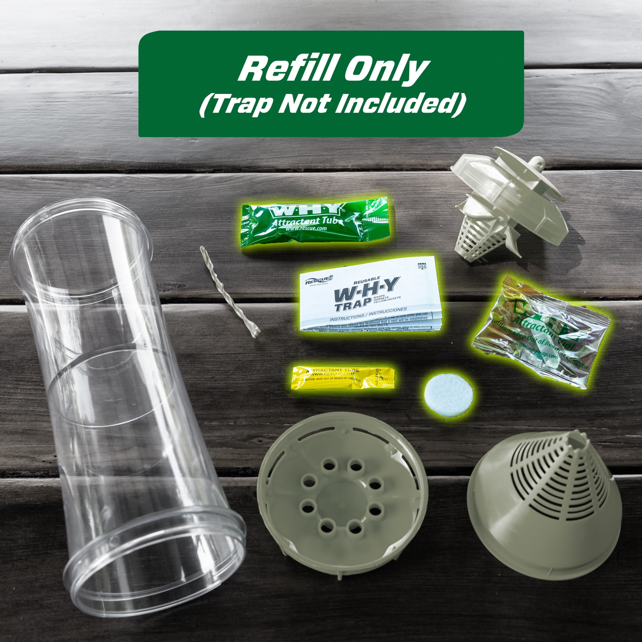 (2 pack) RESCUE! Non-Toxic Wasp, Hornet, Yellowjacket Trap (WHY Trap) Attractant Refill - 2 Week Refill