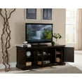 thumbnail image 2 of Leick Home 81360 Three Door TV Stand with Bronze Glass for 60" TV's, Chocolate Cherry, 2 of 14