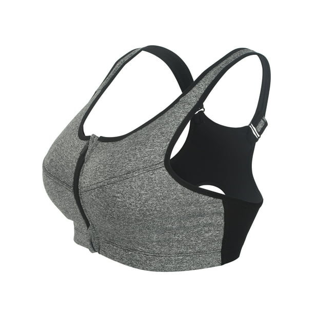 LELINTA Women's Push Up Zipper Front Closure Padded Bras Sports Bra High  Impact Fitness Yoga Bras M-2XL 
