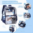 thumbnail image 4 of Soda Candy Clear Backpack Heavy Duty Stadium Approved See Through Book Bag Large Pvc Waterproof Transparent Bookback with Reinforced Strap for Work Security Concerts College, Navy, 4 of 8