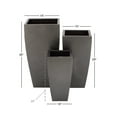 thumbnail image 4 of DecMode Dark Gray Metal Indoor Outdoor Planter with Tapered Base, Set of 3 20", 25", 30"H, 4 of 12
