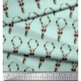 thumbnail image 2 of Soimoi Green Cotton Poplin Fabric Wreath Floral Print Sewing Fabric Yard 42 Inch Wide, 2 of 3
