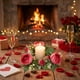 thumbnail image 5 of Guirnalda de rosas de imitación de Austen, vela, candelabro, guirnalda, anillo, decoración para fiestas, bodas, guirnalda de plástico, corona de velas con rosas simuladas., 5 of 6