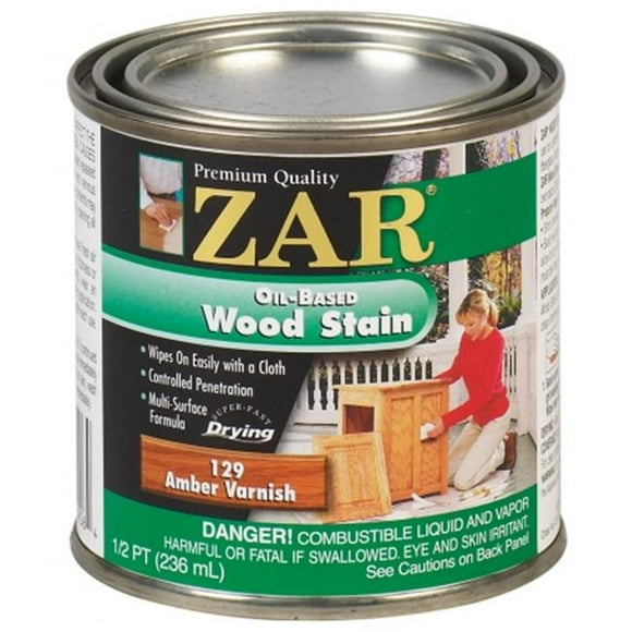 United Gilsonite Half Pint Amber Varnish Zar Oil Based Wood Stain 12906