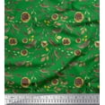 thumbnail image 1 of Soimoi Green Cotton Voile Fabric Artistic Leaves Print Sewing Fabric Yard 56 Inch Wide, 1 of 3