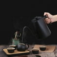 thumbnail image 2 of 1L Electric Gooseneck Kettle Teapot with Stainless Steel Inner Liner and Cover, Hot Water Boiler Heater Black+wood grain US Plug, 2 of 5