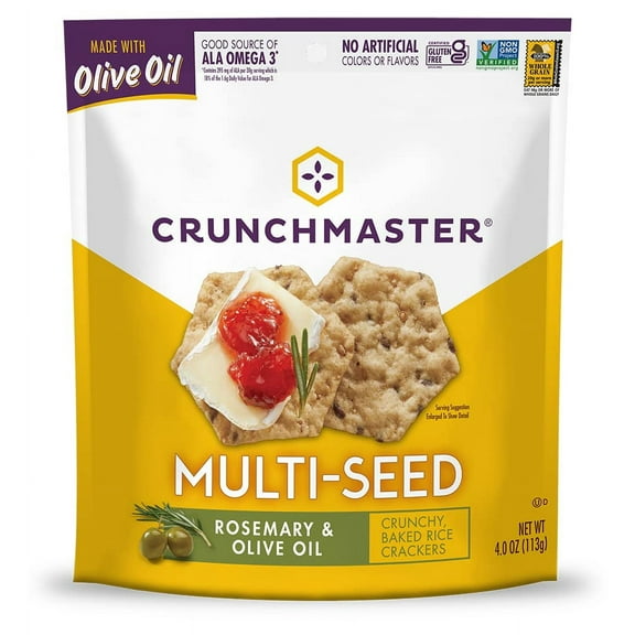 Pack of 12, Crunchmaster Multi-Seed Crackers, Rosemary & Olive Oil, 4 oz