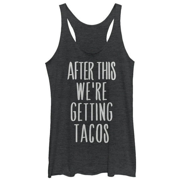 Women's CHIN UP After This Getting Tacos  Racerback Tank Top Black Heather X Small