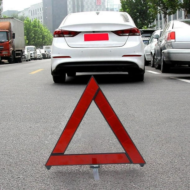 Trípode de advertencia de seguridad de avería de emergencia de coche Señal de reflector rojo plegable Sywqhk Accesorios para autos y motos
