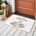 thumbnail image 5 of Rectangle Area Rug 2x3ft, Happy Easter Cute Bunny Eggs Non-Slip Non-Shedding Floor Mat, Spring Butterfly Flower on White Washable Sturdy Carpet for Living Room Bedroom Home Decor, 5 of 9