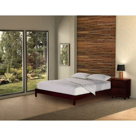 Murray King Platform Bed, Headboard/Footboard Panels and Slats, Mahogany Finish