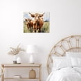 thumbnail image 5 of Highland Cow Picture Canvas Wall Art Farmhouse Plant Grass Print Wall Art Decor Country Animal Painting Wall Art Decor for Bedroom Living Room Office Bathroom Framed Ready to Hang 16"x12", 5 of 5