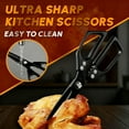 thumbnail image 2 of All-Purpose Kitchen Scissors – Heavy Duty Stainless Steel Shears for Meat, Chicken, Turkey, Bones, Herbs – Sharp, Dishwasher Safe, Detachable Cooking Scissors (Black), 2 of 7