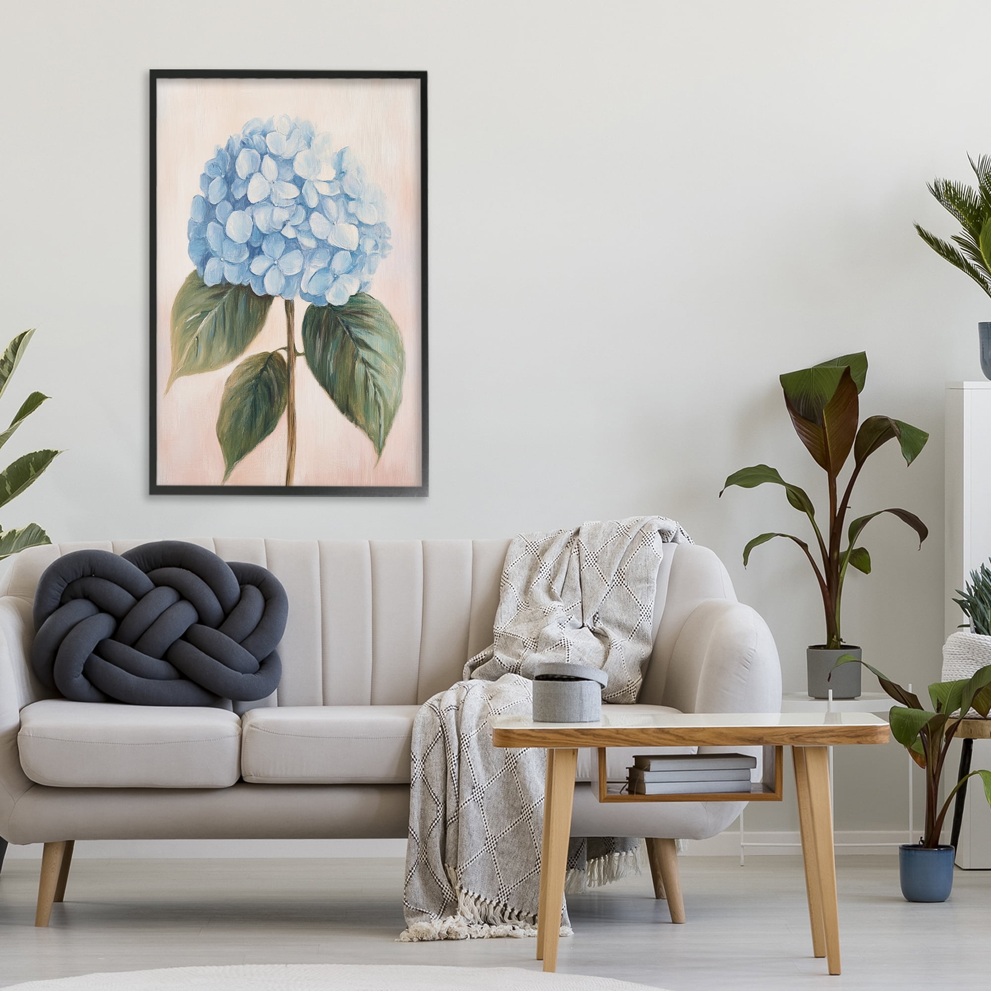 Stupell Industries Baby Blue Hydrangea Black Framed Giclee Art, design by Petal Prints Design