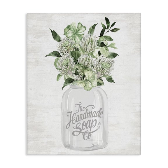 Stupell Industries French Country Herbal Blooms in Jar Canvas Art, 24 x 30, by Lettered and Lined
