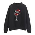 thumbnail image 1 of EGNMCR Chandail en Molleton de Noël pour Femmes, Col Roulé Imprimé, Manches Longues, Ample, 1 of 2