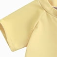 thumbnail image 5 of Kaprioy Toddler Baby Boys' 3-Piece Swimsuit Set Short Sleeve Solid Zipper-front Top Cartoon Print Swimming Trunks Bathing Suit Baby Rash Guard Swimwear with Sun Hat, 5 of 7