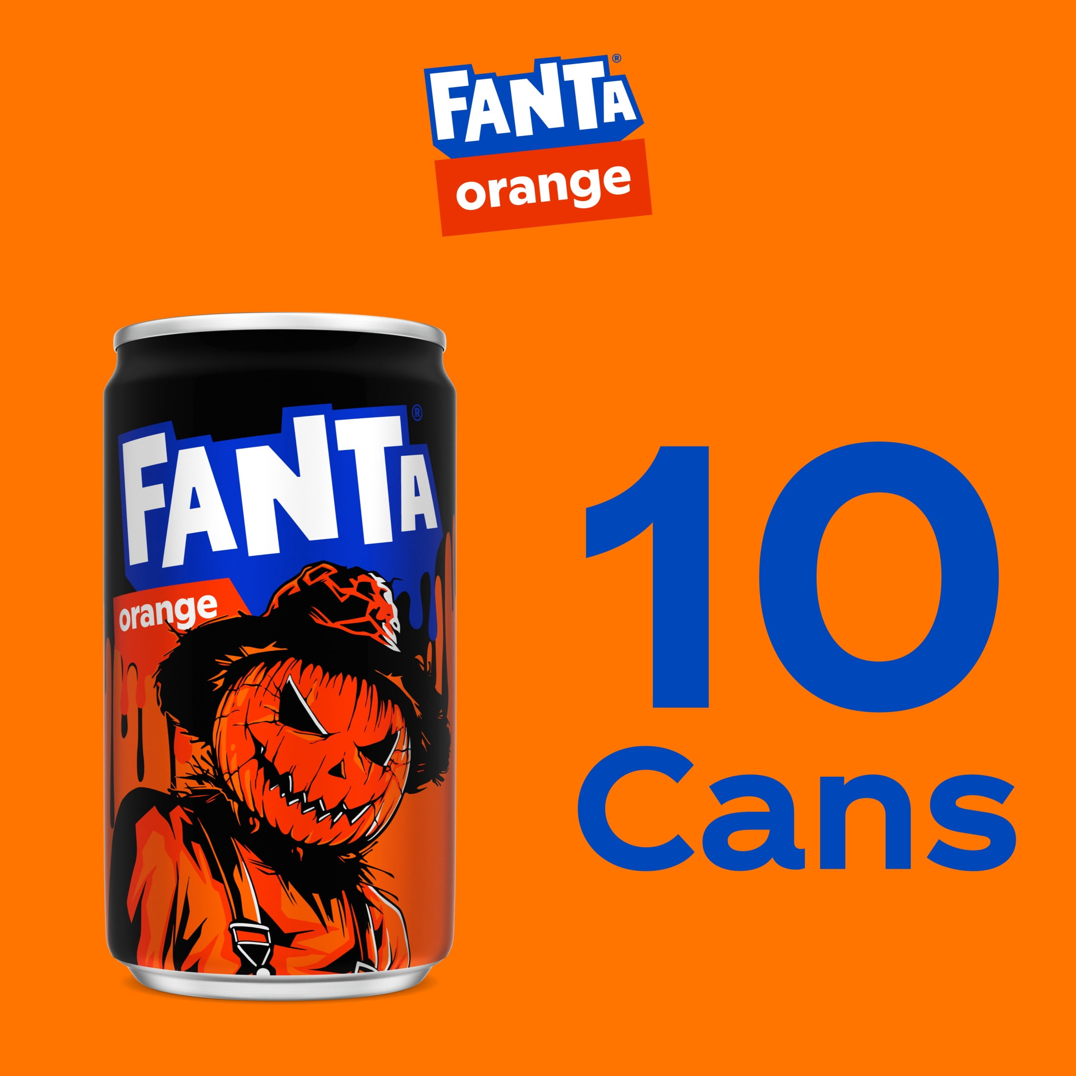 Fanta Orange Soda Pop Fridge Pack Mini Cans, 7.5 fl oz, 10 Pack