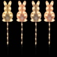 thumbnail image 4 of Northlight Lighted Plaid Easter Bunny Outdoor Pathway Markers - 28.5" - Set of 4, 4 of 10