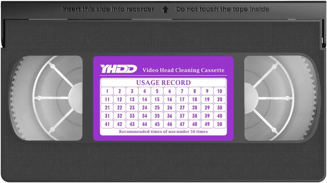 VCR Head Cleaner Tape for VHS/VCR Players, Dry Type Reusable Video Head