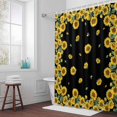 thumbnail image 6 of Farmhouse Vintage Shower Curtain for Bathroom Decor, Sunflowers Floral Botanical Black Background Waterproof Fabric Shower Curtain, 48"x72" Set with 12 Hooks, 6 of 9