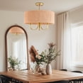 thumbnail image 4 of Maxax 3 - Lights 17.7" Drum Semi Flush Mount Ceiling Light, Boho Hand-Woven Caged Shade Ceiling Light for Living Room, Dining Room, 4 of 5