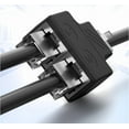 thumbnail image 2 of KOMI RJ45 Ethernet Splitter Adapter,Ethernet Cable Splitter,Through Head/Tee Head/One to Two Extension/Tee-head Connection Network Splitter Adapter (Tee-head Black), 2 of 5