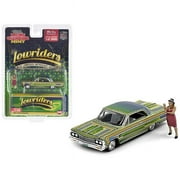 1964 Chevrolet Impala Lowrider Green Met w/Graphics and Figure Ltd Ed to 3600 pieces 1/64 Diecast Model Car by Racing Champions