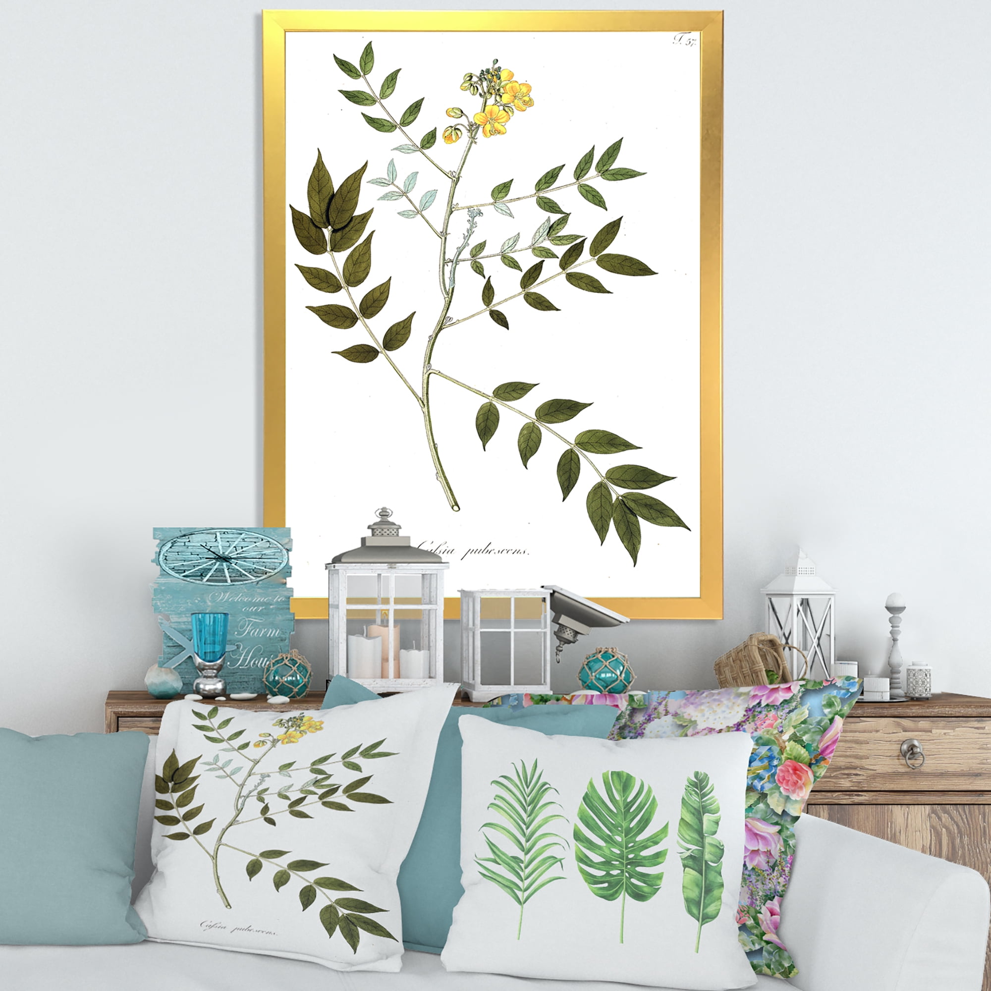 Designart 'Ancient Botanicals XVIII' Traditional Framed Art Print