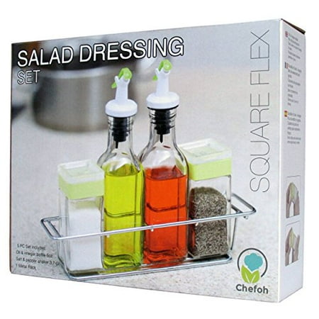 Chefoh Gl Cruet Set With Caddy Salt And Pepper Shakers Oil Chefoh Gl Cruet Set With Caddy Salt And Pepper Shakers Oil Vinegar