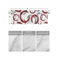 thumbnail image 2 of Kitchen Valances for Window, Abstract Red Gray Circle Light Filtering Rod Pocket Valance Curtain, Retro Geometric Texture Short Curtains Window Topper for Bedroom Bathroom Living Room 42x18in, 2 of 9