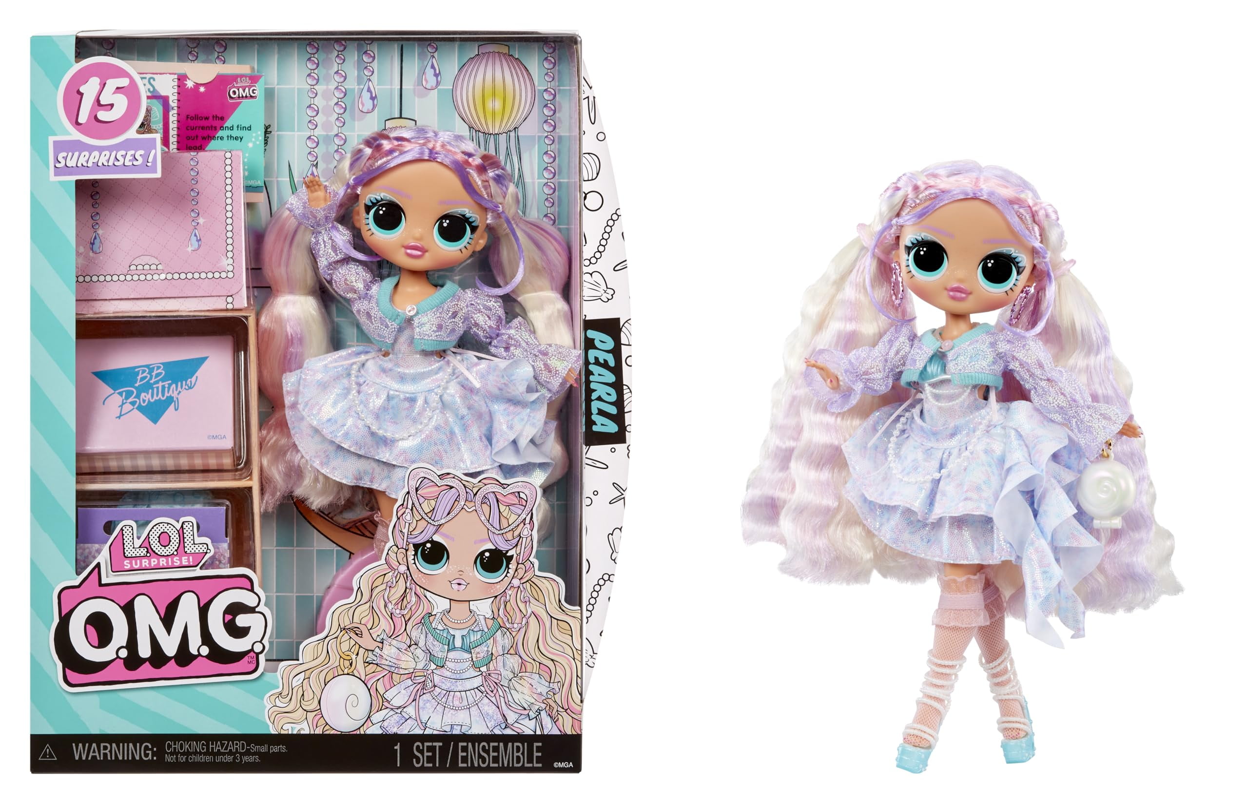 LOL Surprise OMG Pearla Fashion Doll with 15 Surprises Including