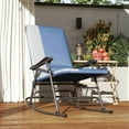 thumbnail image 4 of GVN Outdoor Rocker Chair, Rocking Chair,Outdoor Rocking Chairs Set of 2, Folding Rocking Chair Set, Wide Seat, Padded High Back, Dark Blue, 4 of 10