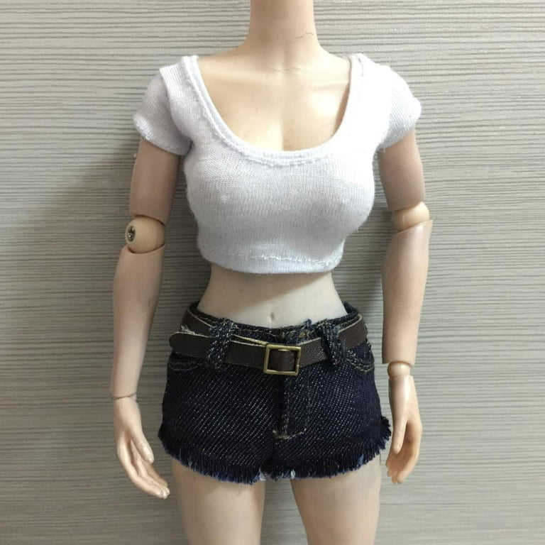 1/6 Scale Female Crop Top / Dress with Collar Clothes for 12