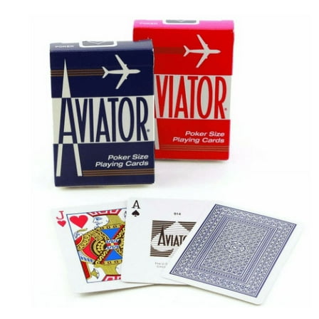 Aviator Playing Cards, 12 Pack, Standard Index Card Decks, Red and Blue - Poker Size