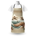 thumbnail image 3 of Nautical Apron, Serene Horizon with Sailing Boat Through the Waves and Mountains, Unisex Kitchen Bib with Adjustable Neck for Cooking Gardening, Adult Size, Tan Sepia and Pale Seafoam, by Ambesonne, 3 of 4