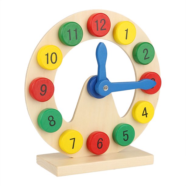 Jeu boite à compter : chiffres abacus et horloge en bois - Montessori