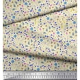 thumbnail image 3 of Soimoi White Cotton Jersey Fabric Leaves,Insect & Floral Artistic Print Fabric by The Yard 58 Inch Wide, 3 of 3