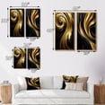 thumbnail image 4 of Designart "Minimal Black Gold Swirl Abstracted" Abstract Spirals Wall Art Set Of 2 - Transitional Gold Gallery Wall Set For Home Decor, 4 of 6