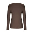 thumbnail image 4 of Oplxuo Women's Long Sleeve Sexy Cut Out T-Shirt Ribbed Knit Twist Front Slim Fit Tee Tops Pullover Sweaters, 4 of 5
