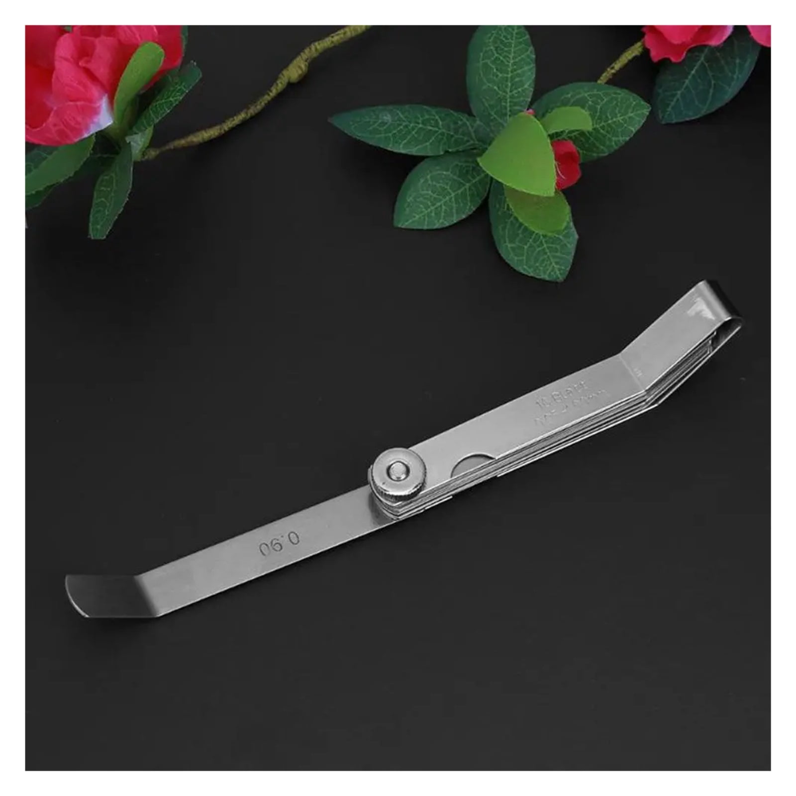 Metric 0.127- 0.508mm Valve Offset Feeler Gauge 16 Blades Stainless Steel Feeler Gauge for Gap Valve Tappets ,Easy Identification