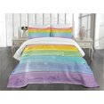 thumbnail image 3 of Ambesonne Pastel Quilted Bedspread Set 3 Pcs, Wooden Planks Rustic, King Size, Multicolor, 3 of 5