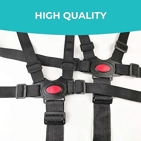5 Point Harness Seat Belt Safety Harness Full Protection 5 Point Security Harness Seatbelt for High Chair and Pushchair Black Walmart