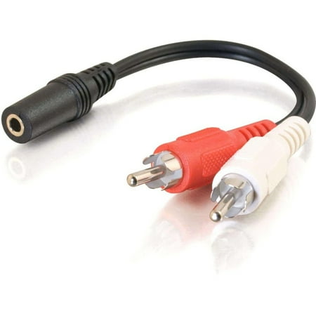C2G 6in Value Series One 3.5mm Stereo Female To Two RCA Stereo Male Y-Cable - Mini-phone Female Stereo - RCA Male Ster