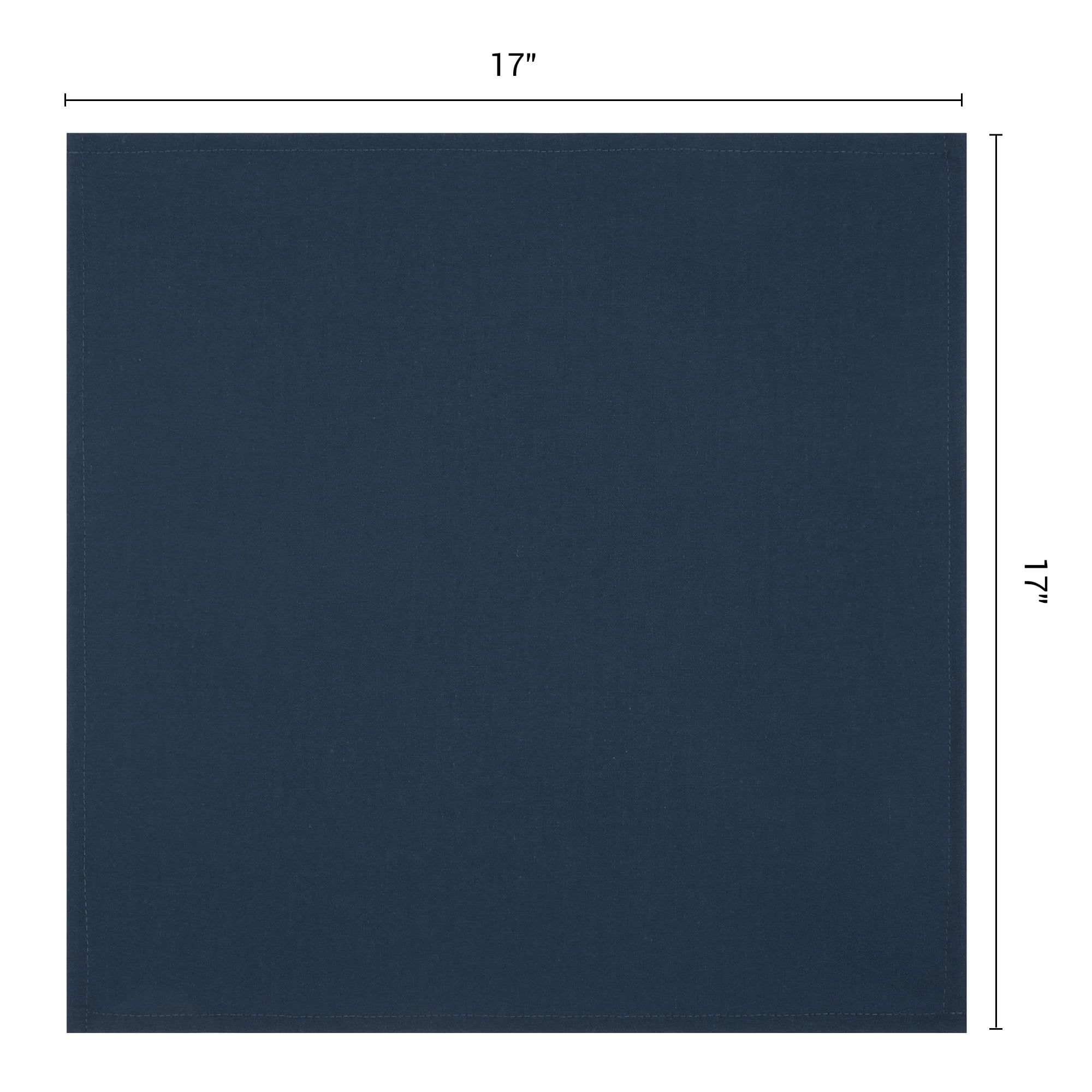 Unique Bargains 6Pcs Polyester Reusable Cloth Napkins Navy Blue 16x16inch