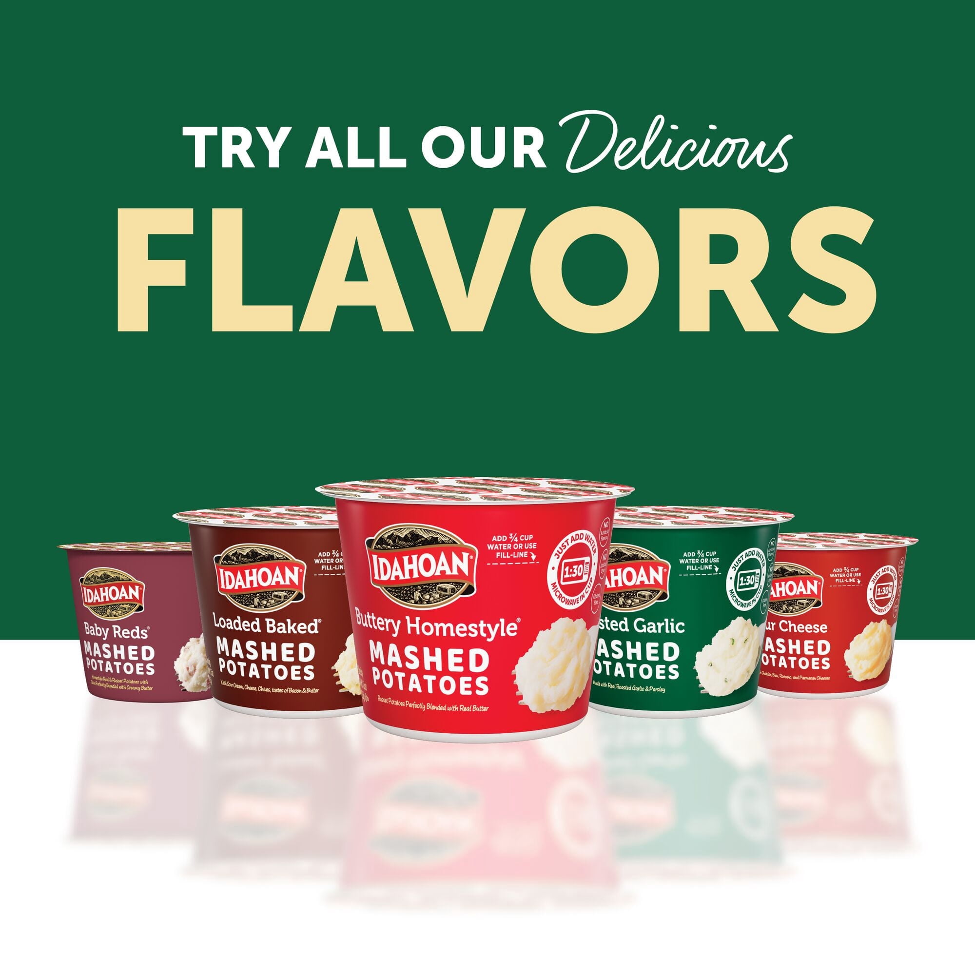 Idahoan Roasted Garlic Mashed Potatoes Cups, 1.5 oz