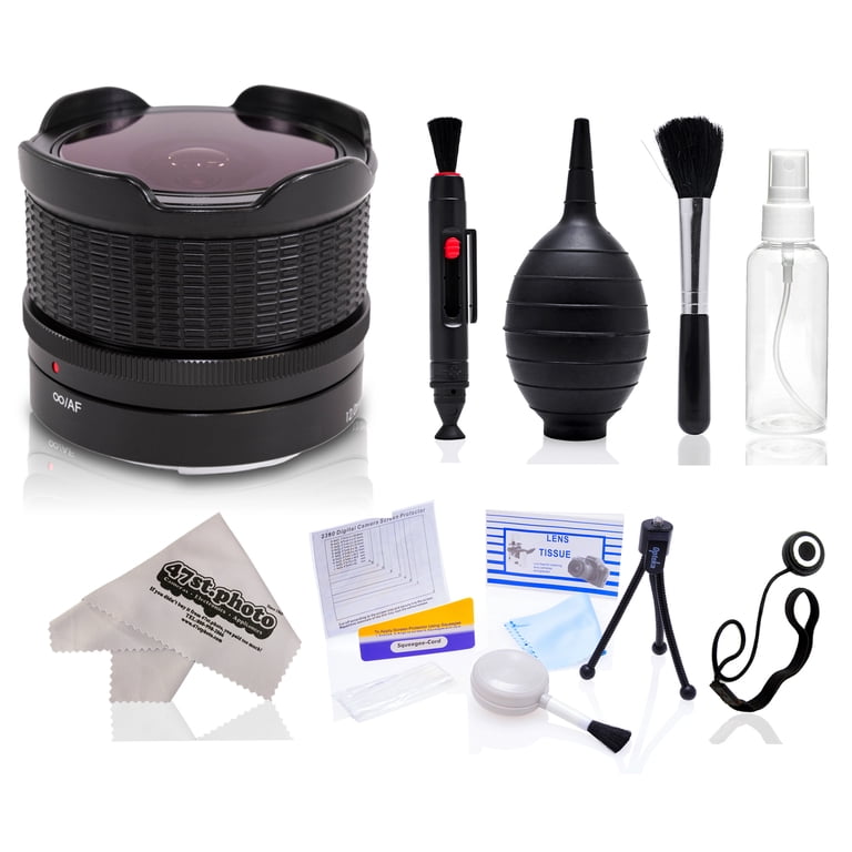 Opteka 9mm f/8 HDMC Fisheye Lens with Care Kit for Olympus PEN E
